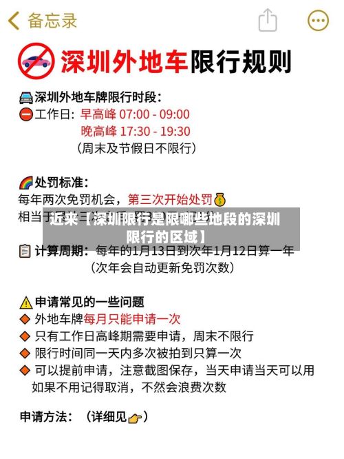 近来【深圳限行是限哪些地段的深圳限行的区域】