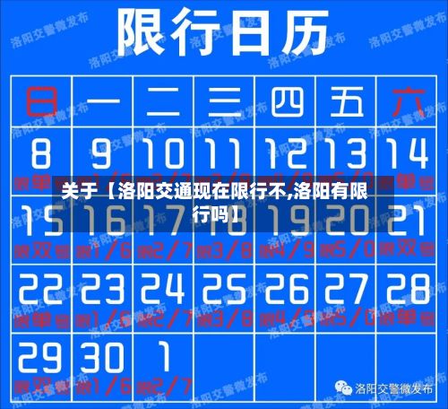关于【洛阳交通现在限行不,洛阳有限行吗】