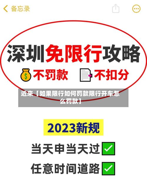 近来【如果限行如何罚款限行开车怎么罚款】