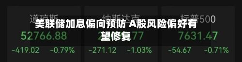 美联储加息偏向预防 A股风险偏好有望修复-第2张图片