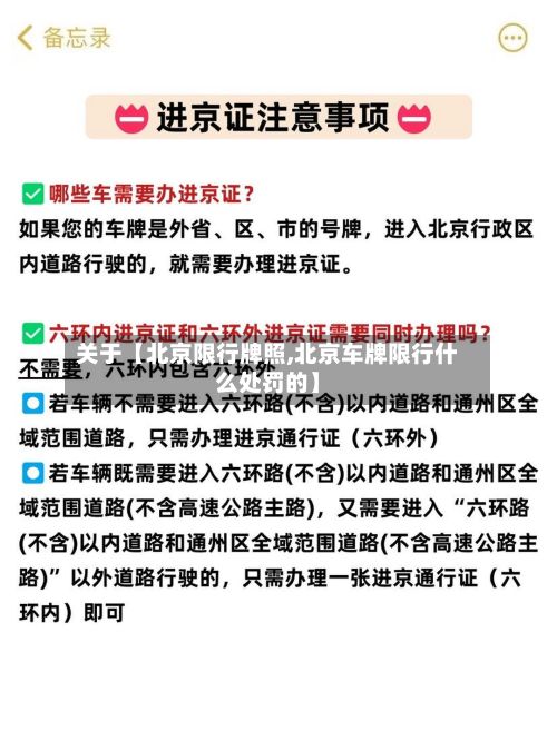 关于【北京限行牌照,北京车牌限行什么处罚的】