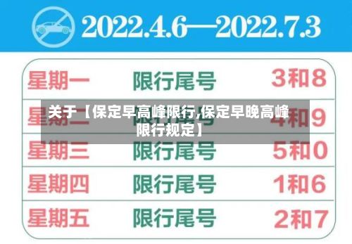 关于【保定早高峰限行,保定早晚高峰限行规定】