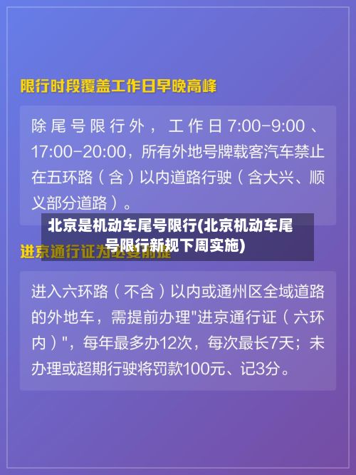 北京是机动车尾号限行(北京机动车尾号限行新规下周实施)-第2张图片