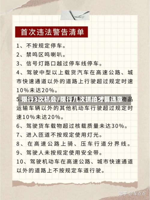 限行3次机会/限行几次抓拍才算违章