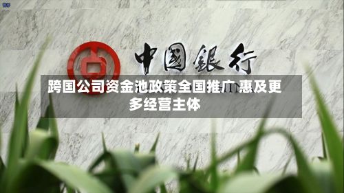 跨国公司资金池政策全国推广 惠及更多经营主体