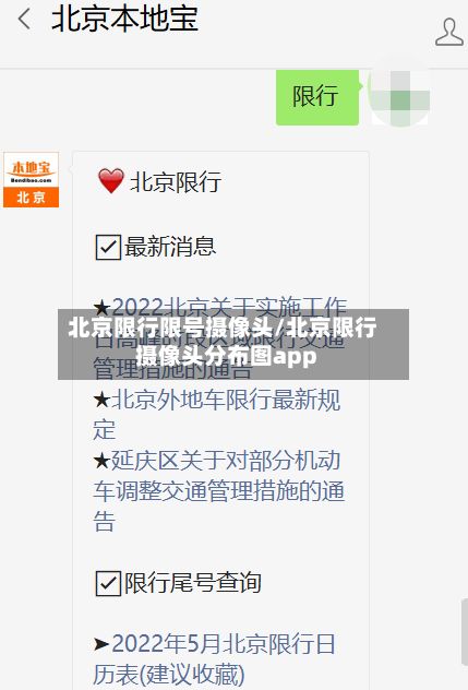 北京限行限号摄像头/北京限行摄像头分布图app