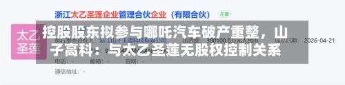 控股股东拟参与哪吒汽车破产重整，山子高科：与太乙圣莲无股权控制关系-第2张图片