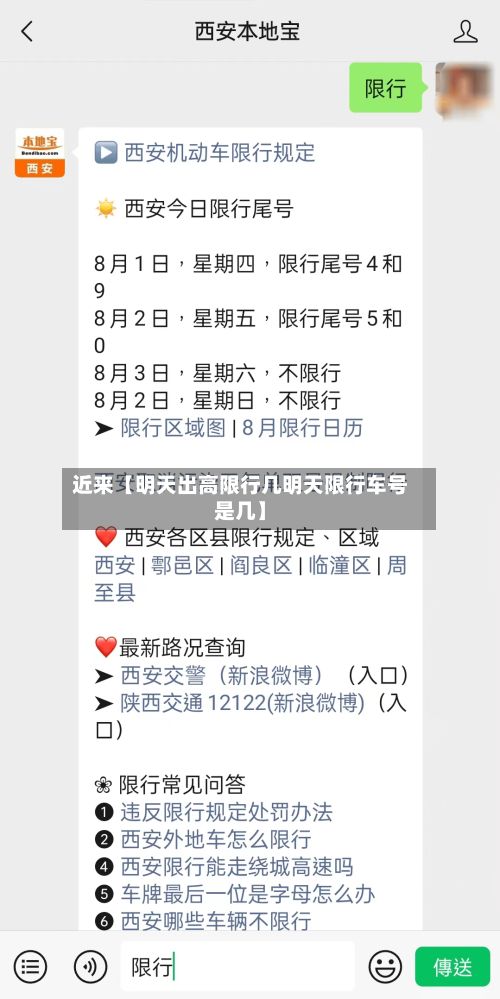 近来【明天出高限行几明天限行车号是几】-第2张图片