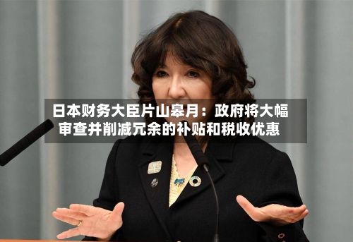 日本财务大臣片山皋月：政府将大幅审查并削减冗余的补贴和税收优惠
