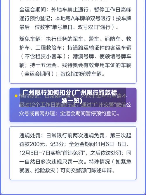 广州限行如何扣分(广州限行罚款标准一览)-第2张图片
