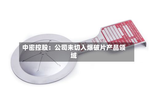 中密控股:公司未切入爆破片产品领域