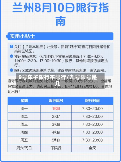 9号车子限行不限行/九号限号是几-第2张图片