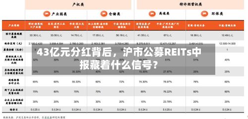 43亿元分红背后	，沪市公募REITs中报藏着什么信号？-第2张图片