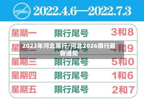 2023年河北限行/河北2026限行最新通知