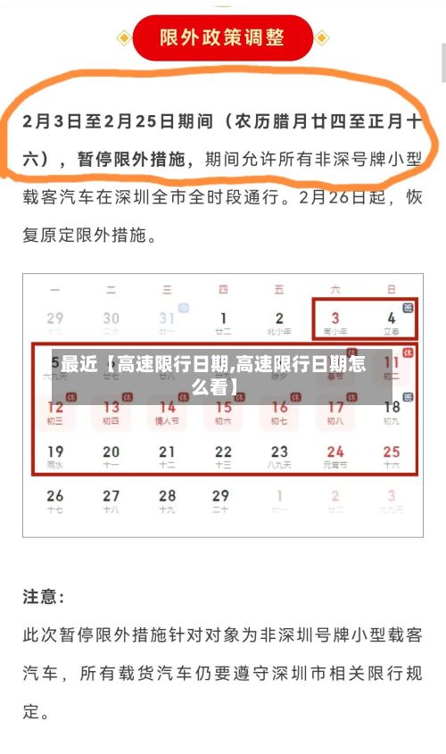 最近【高速限行日期,高速限行日期怎么看】-第3张图片