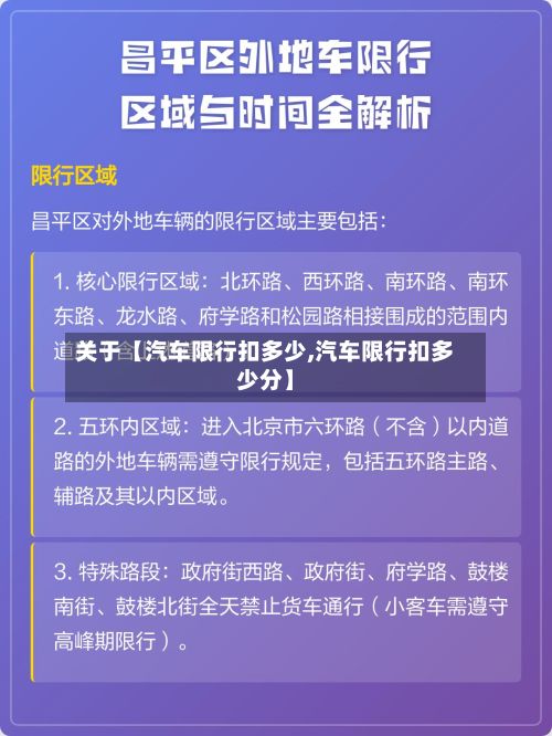 关于【汽车限行扣多少,汽车限行扣多少分】