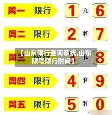 【山东限行查询系统,山东限号限行时间】