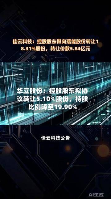 华立股份：控股股东拟协议转让5.10%股份，持股比例降至19.90%