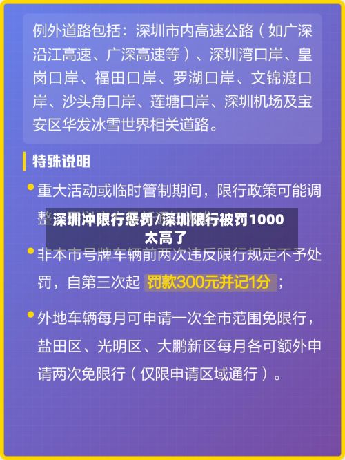 深圳冲限行惩罚/深圳限行被罚1000太高了
