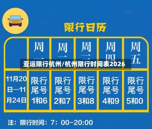 亚运限行杭州/杭州限行时间表2026-第2张图片