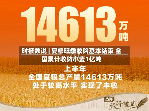 时报数说 | 夏粮旺季收购基本结束 全国累计收购小麦1亿吨-第2张图片