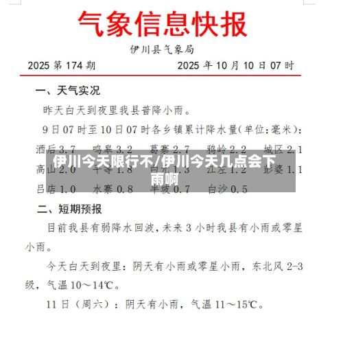 伊川今天限行不/伊川今天几点会下雨啊