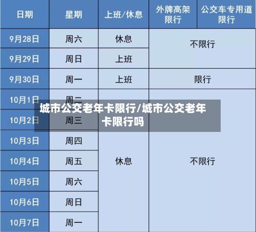 城市公交老年卡限行/城市公交老年卡限行吗-第3张图片