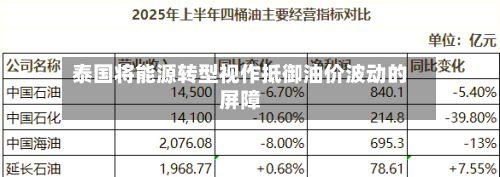 泰国将能源转型视作抵御油价波动的屏障