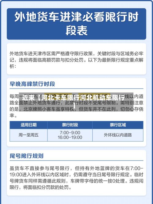 近来【河北卡车限行河北机动车限行】