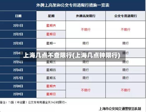 上海几点不查限行(上海几点钟限行)