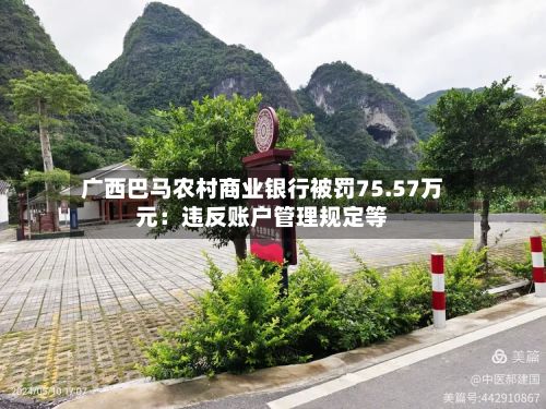 广西巴马农村商业银行被罚75.57万元：违反账户管理规定等