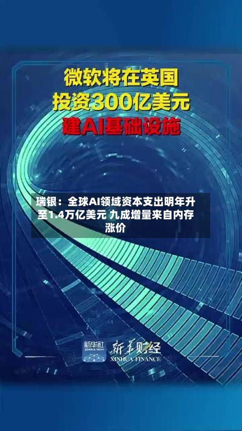 瑞银:全球AI领域资本支出明年升至1.4万亿美元 九成增量来自内存涨价-第2张图片