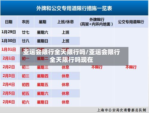 亚运会限行全天限行吗/亚运会限行全天限行吗现在