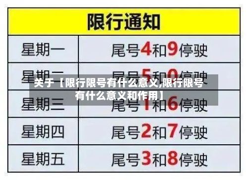 关于【限行限号有什么意义,限行限号有什么意义和作用】