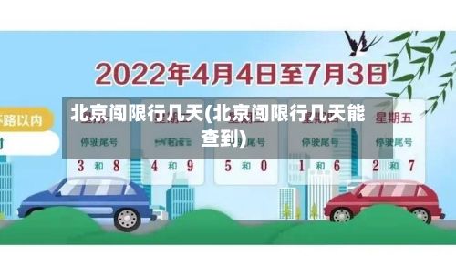 北京闯限行几天(北京闯限行几天能查到)-第2张图片