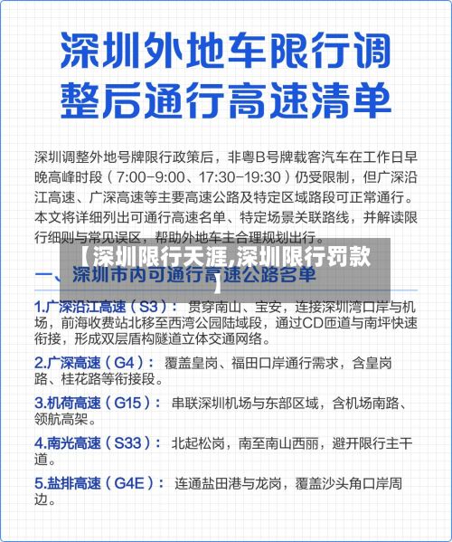 【深圳限行天涯,深圳限行罚款】