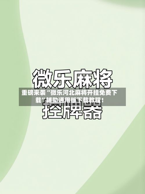 重磅来袭“微乐河北麻将开挂免费下载”辅助通用版下载教程！-第3张图片