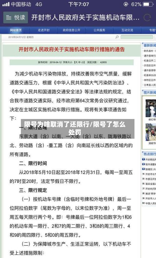 限号为啥取消了还限行/限号了怎么处罚