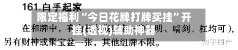 限定福利“今日花牌打牌买挂”开挂(透视)辅助神器-第2张图片