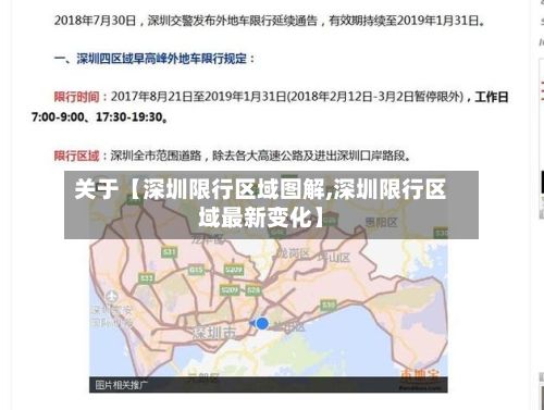 关于【深圳限行区域图解,深圳限行区域最新变化】