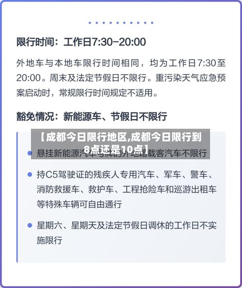 【成都今日限行地区,成都今日限行到8点还是10点】