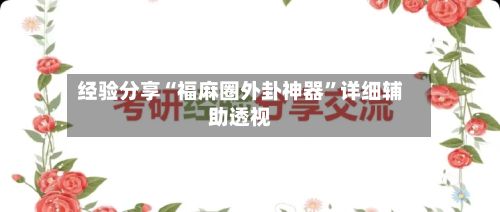 经验分享“福麻圈外卦神器”详细辅助透视-第2张图片