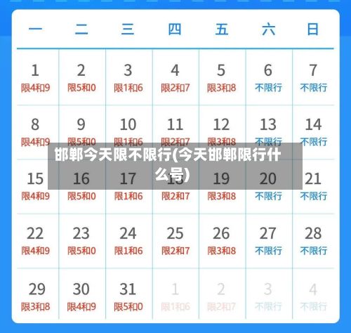 邯郸今天限不限行(今天邯郸限行什么号)
