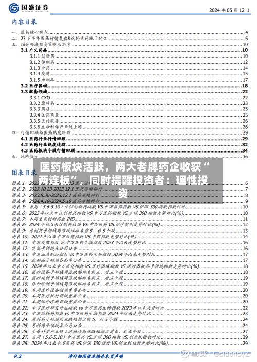 医药板块活跃	，两大老牌药企收获“两连板	”，同时提醒投资者：理性投资-第2张图片