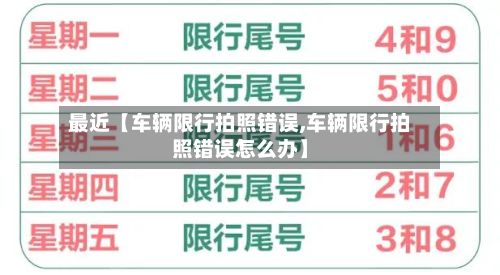 最近【车辆限行拍照错误,车辆限行拍照错误怎么办】