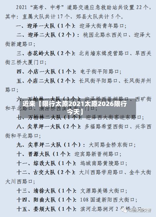 近来【限行太原2021太原2026限行今天】