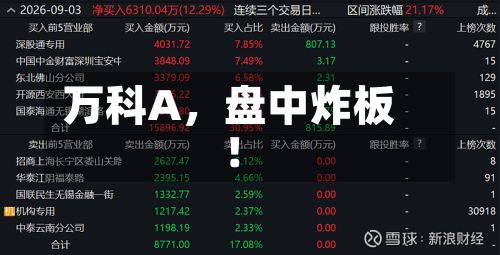 万科A，盘中炸板！-第3张图片