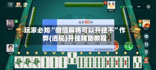 玩家必知“微信麻将可以开挂不”作弊(透视)开挂辅助教程