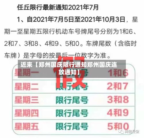 近来【郑州国庆限行通知郑州国庆连放通知】