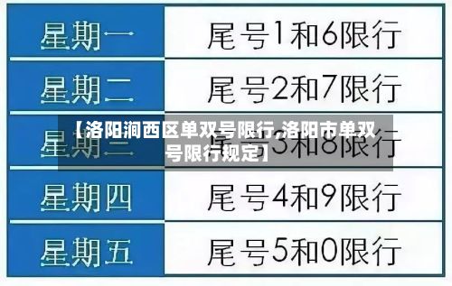 【洛阳涧西区单双号限行,洛阳市单双号限行规定】-第3张图片